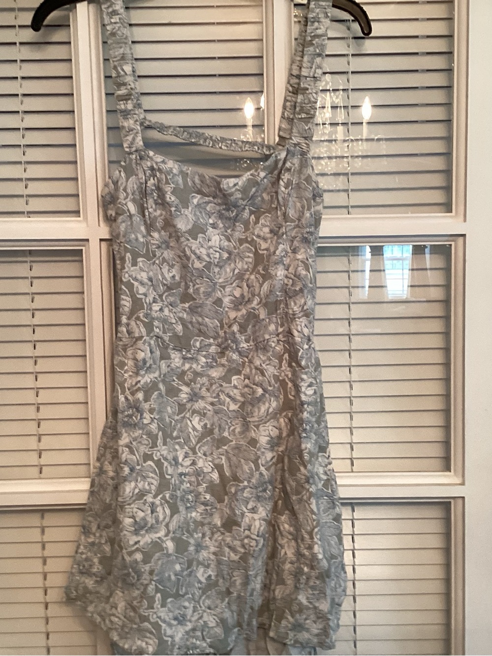 Abercrombie & Fitch Floral Sleeveless Romper in Light Green and White